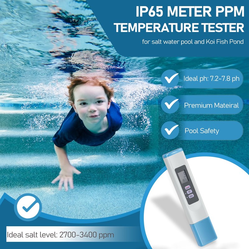 Bzsunway SALT-3050 Waterproof IP65 Meter, Digital Salinity PPM Temperature Tester