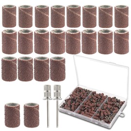 LPZMPZ Pack of 242 Sanding Sleeves Nail Cutter with 80/120/180 Grit Sanding Cylinder Compatible with Dremel Rotary Tool Sanding Attachments Including 240 Sanding Sleeves + 2 Sanding Drum