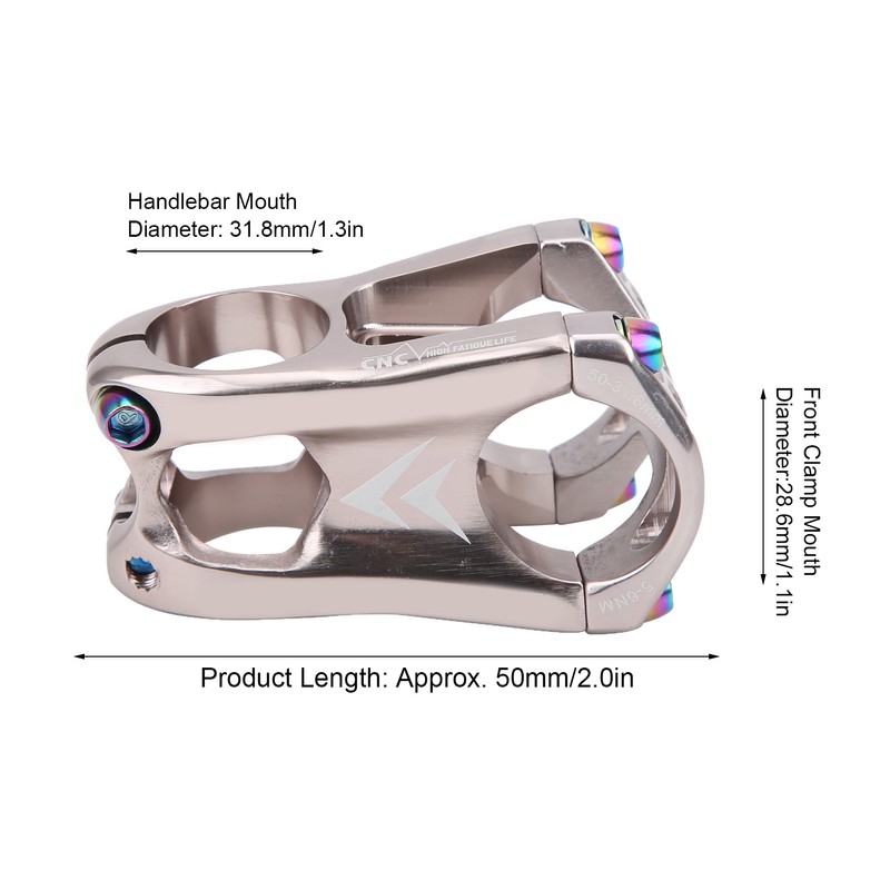 31.8x50MM Mountain Bike Handlebar Short Stem Riser Aluminum Alloy Bicycle