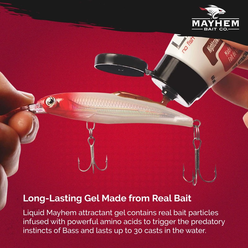 Liquid Mayhem Fish Attractant and Baitfish Scent. Best Fish Attractant