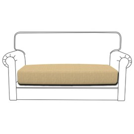 Easy-Going Stretch Loveseat Cushion Cover Sofa Cushion Furniture Protector Sofa Seat Sofa Slipcover Sofa Cover Soft Flexibility with Elastic Bottom(Loveseat Cushion, Beige)