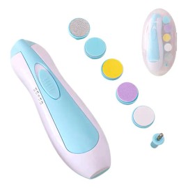 Lima Uñas Electrica Bebe Adultos 6 Cabezal Luz Led Portatil                                                                                           