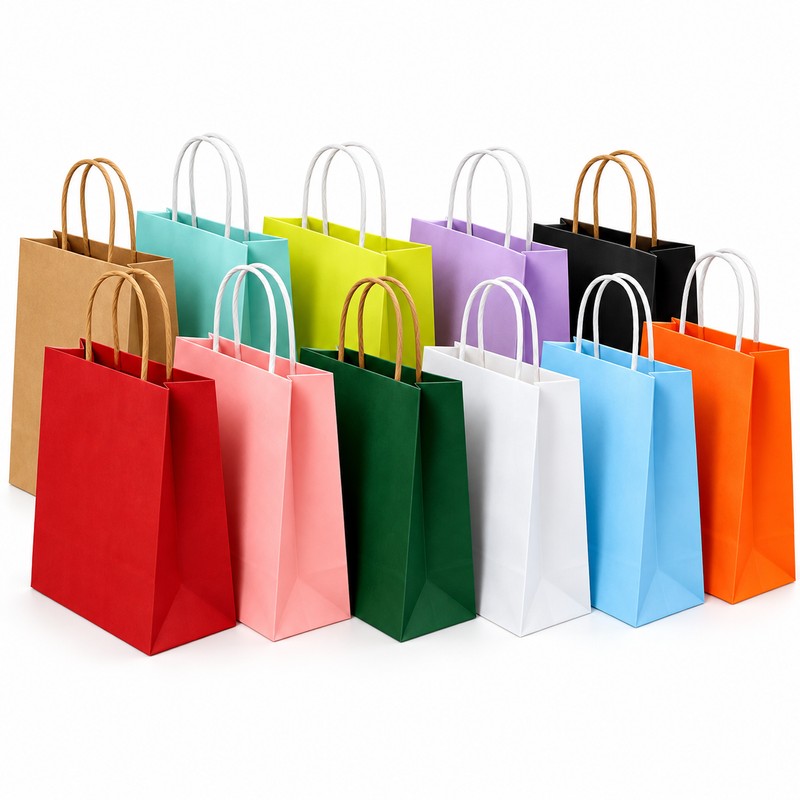 Kraft Paper Gift Bags with Handles for Party Favors –