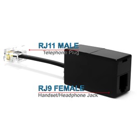 AmzPRO 2-Pack RJ9 to RJ11 Adapter, Female RJ9 (4P4C) Jack to Male RJ11 (6P4C) Plug