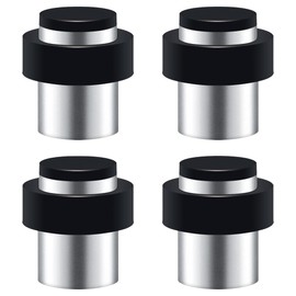 Door Stopper Stainless Steel Cylindrical Floor Wall Door Stop 1.8" Pack of 4