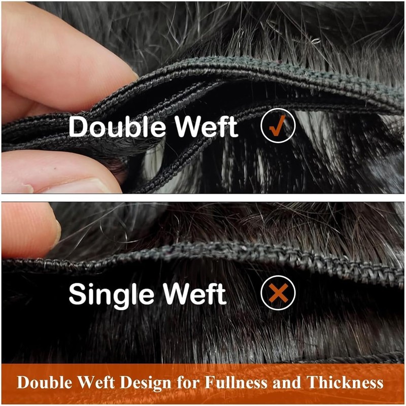 Full Shine Weft Hair Extensions Highlighted Blonde Human Hair Weft