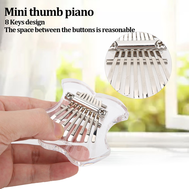 Thumb Piano Crystal Mini Portable Fruit Mbira Music Instrument for