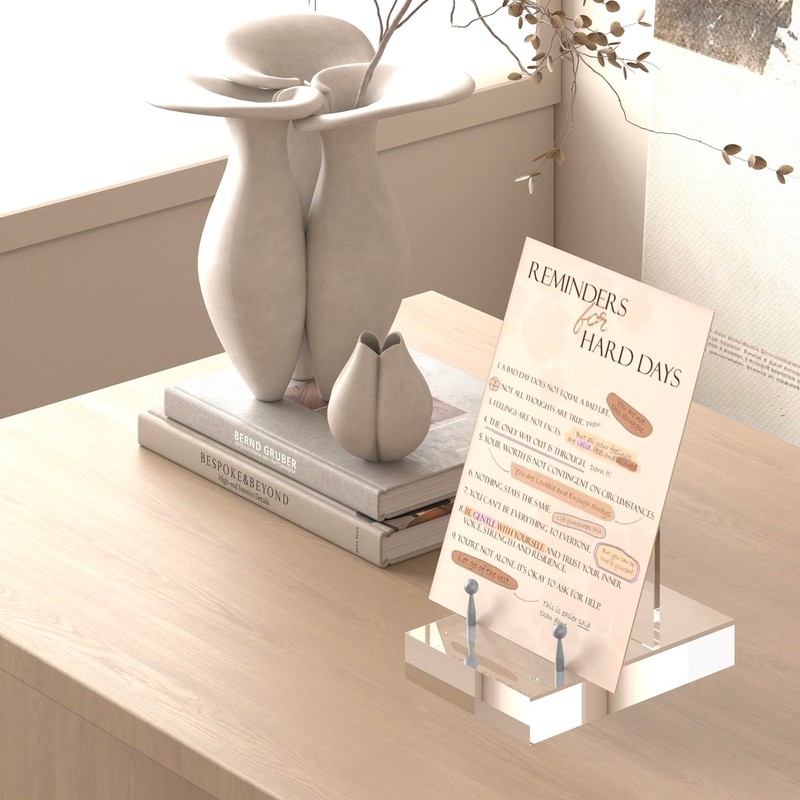 UoYeet Acrylic Easel Display Stand with Adjustable Silver-Toned Hardware for