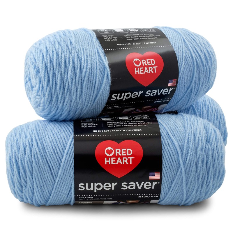 RED HEART Super Saver 3-Pack yarn, LIGHT BLUE 3 Pack