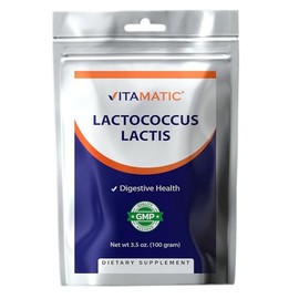 Vitamatic Lactococcus Lactis Probiotic Powder - Digestive Health Support - 100 Gram (3.5 OZ) - 100 Servings