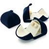 Blue Velvet Jewelry Box for Double Ring Gift Packaging Premium