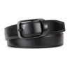 JasGood Men's Fashion Leather Belt, Black (matte black buckle)
