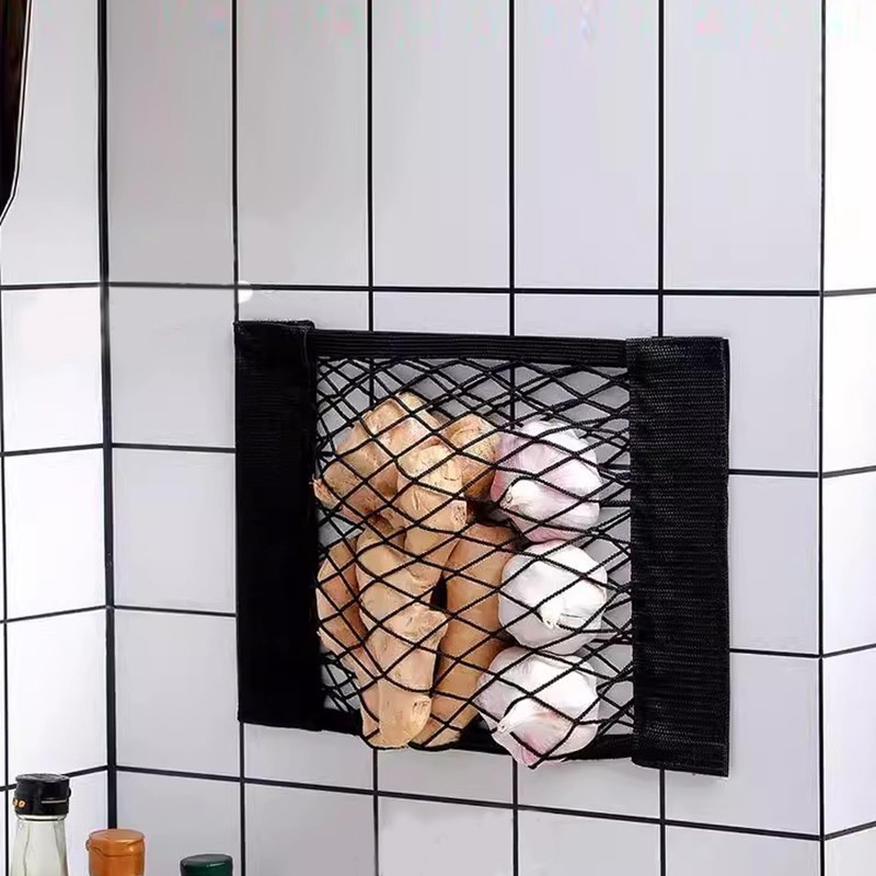 yueton 2SET Storage Net Bag Wall Mounted Storage Mesh Bag