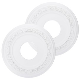 PATIKIL Ceiling Medallion, 2 Pcs 12" OD x 4" ID PU Decorative Ceiling Light Medallion Chandelier Medallion Petal Ceiling Light Cover Plate for Ceiling Light Fixtures Fans, White