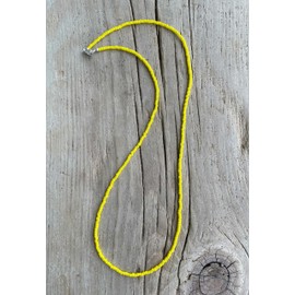 Kathy Bankston Handmade Dandelion Yellow Seed Bead Necklace, Thin 1.5mm Single Strand