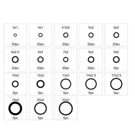 225Pcs Rubber O Rings Set,18 Sizes EFGTEK Nitrile Rubber O Rings Assortment Kit with Storage Box for Plumbing,Faucet Tap,Auto Repair,Gas Connection