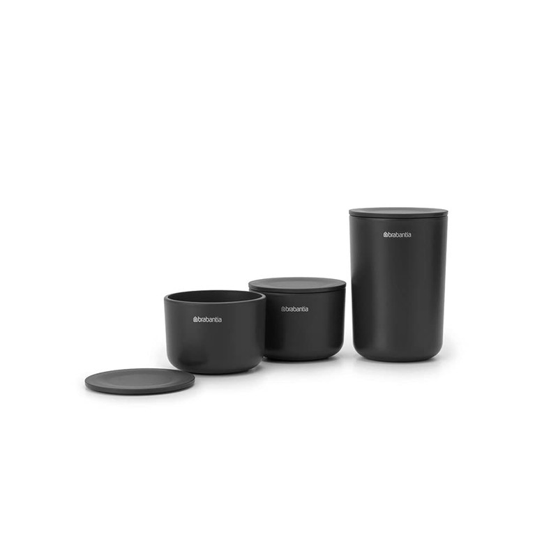 Brabantia Storage Pot Set of 3, Dark Grey