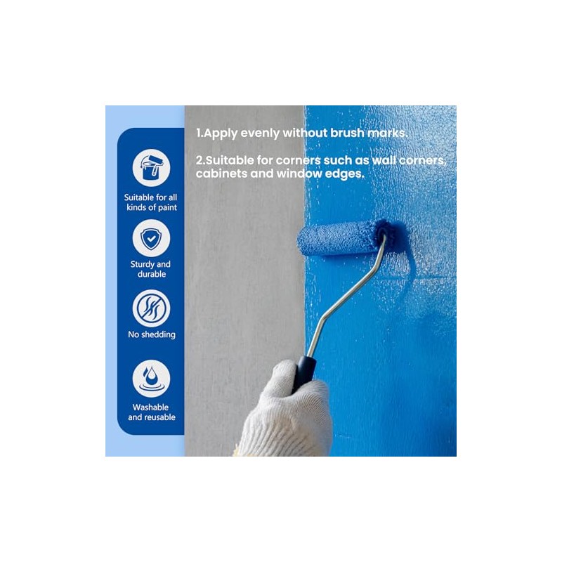 40 Pack 4 Inch Microfiber Paint Roller, Small Paint Roller