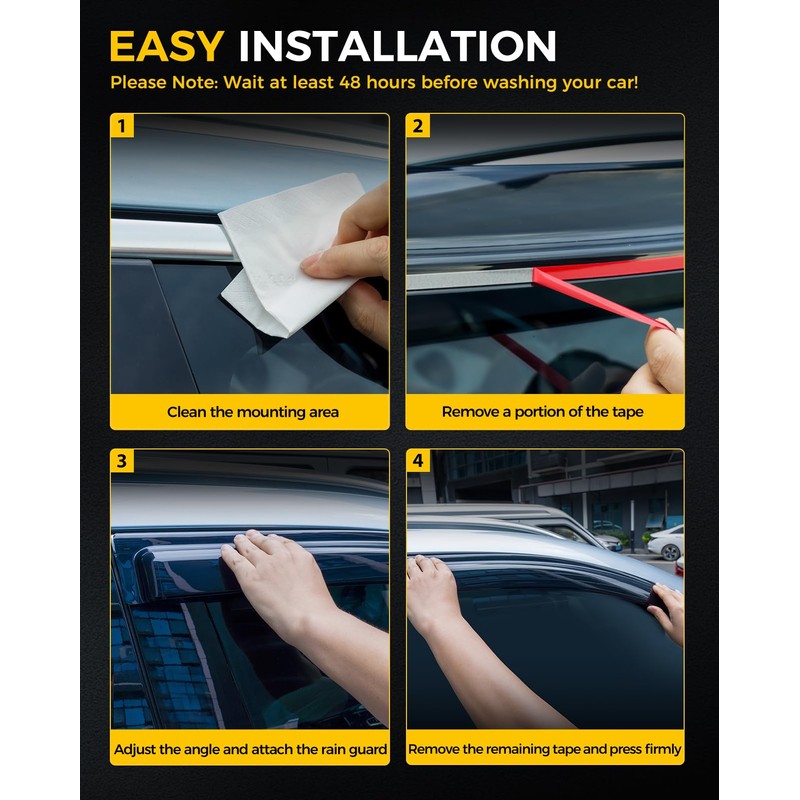 KYX Rain Guards for Car Windows, Outside Mount Window Visors