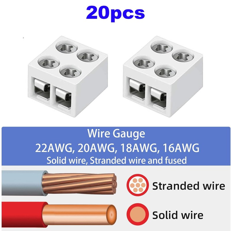 RUNCCI-YUN 20 Pack led Light Strips Connectors 8mm 2 Pin