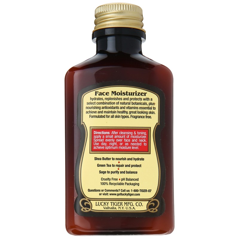Lucky Tiger Premium Facial Moisturizer, 3.5 Ounce