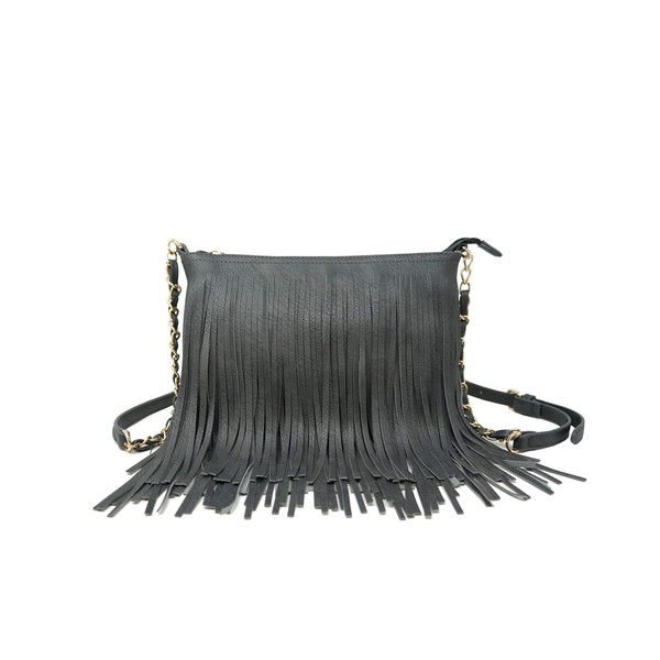 Solene Fringe Crossbody Shoulder Bag with Strap, Tassel Messenger bag,
