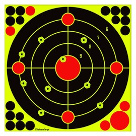 PTPHJEG 12x12 inch Silhouette Splatter Targets - Bright Fluorescent Yellow Easily seen on Impact When Hitting Target for BB Guns, airguns, Rifles, Indoor and Outdoor ranges (50 Pack)