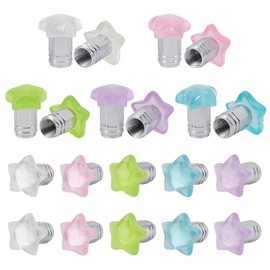 NBEADS 20 Pcs Valve Caps, Resin Star Shape Tire Valve Stem Caps Alloy Decorative Valve Stem Caps Covers for Cars Bicycles Trucks and Motorcycles
