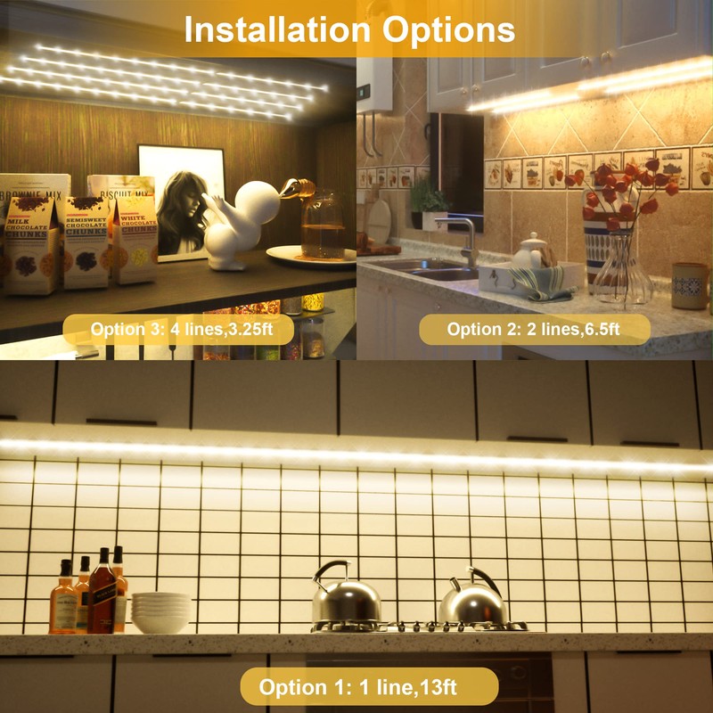 LAFULIT 8 PCS Under Cabinet Lighting Kit, Bright Under Cabinet