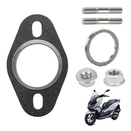 Exhaust Gasket Set for Scooter 50 cc 2T [6 Pieces], Exhaust Seal + Manifold Seal Set with M6 Stud Bolt & Nuts, Universal Suitable for Yamaha Aerox, Peugeot Speedfight 2/3, Aprilia SR, MBK