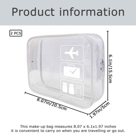 SSKHE 2 PCS Toiletry Bag, Portable Travel Toiletries, Waterproof Clear Travel Toiletries Bag