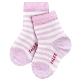 FALKE Kids Stripe socks, 1 pair, UK size 6-12 months (EU 74-80), Pink, cotton mix - Skin friendly cotton, durable, colourful stripes