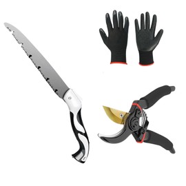 Kanglejia 3-Piece Set with Pruning Shears for Gardening, Breathable and Waterproof, Garden Gloves, Pruning Shears, Rust Resistant, Garden Scissors, Gardening Scissors, Gardening Scissors, Branch