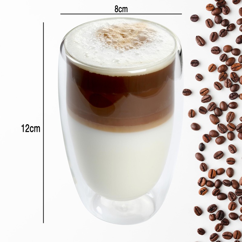 NORDIC SCHILLER Double-walled coffee glasses, latte macchiato glasses, double-walled, 2