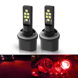 SOCAL-LED LIGHTING 2x 880 893 899 LED Fog Light Bulb for Powersports Advanced 3030 SMD Bright Colorful Daytime Running DRL Lamp, Red