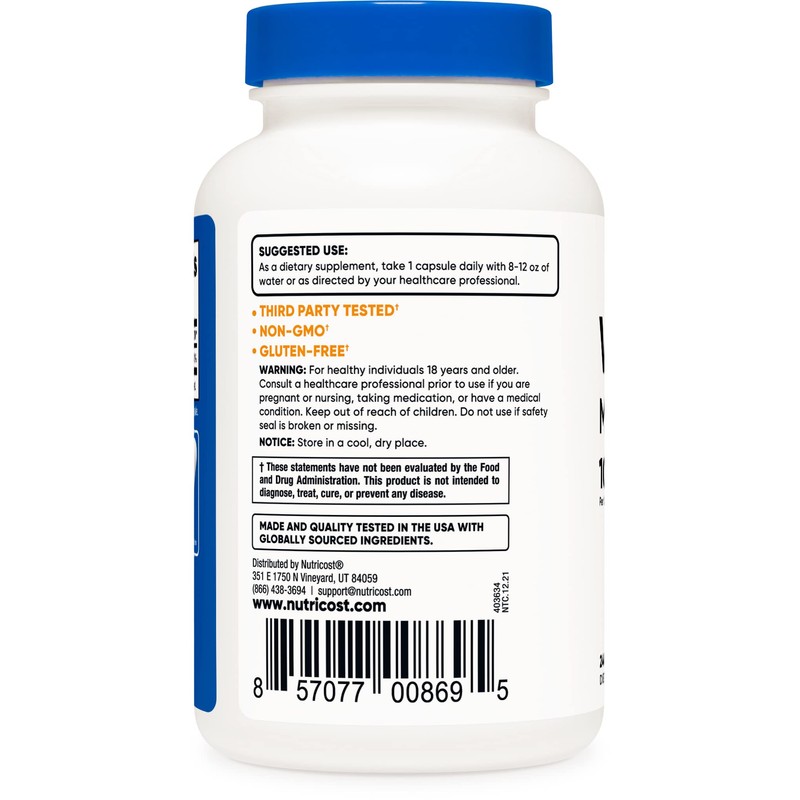 Nutricost Vitamin K2 (MK4) 240 Capsules (100mcg) - Gluten Free