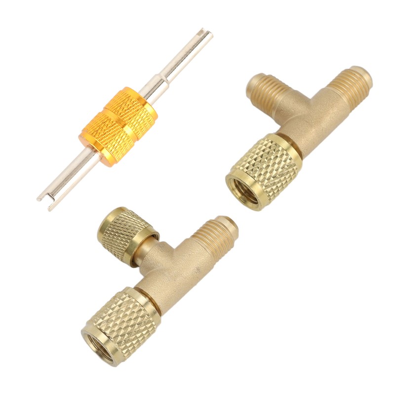 1/4in Valves Core Brass Tee Adapter Quick Coupler Access Tee