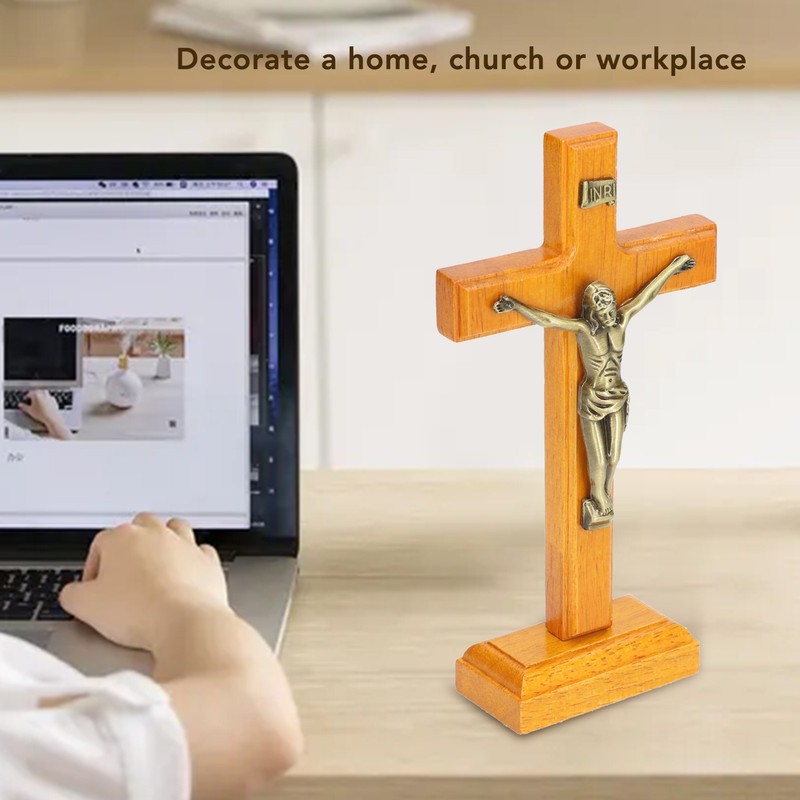 Crucifix Wooden Hand Made Standing Catholic Jesus Crucifix Wall Cross
