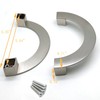 Susenya Half Moon Handles,1-Pack, Brushed Silver Cabinet Pulls 5.04" Hole