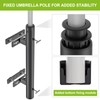 Lifeswell Heavy Duty Deck Railing Umbrella Holder, Adjustable Patio Umbrella