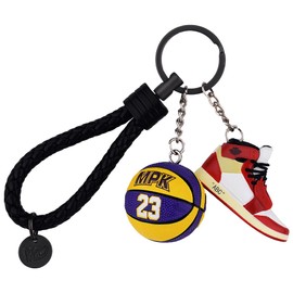 MPK Mini Sneaker Keychain - 3D Basketball Keychain Accessories for Men, Women, and Boys graduation gifts,inspirational gifts (Red-)