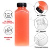 Moretoes 6pcs 16oz Plastic Juice Bottles with Caps, Clear Empty