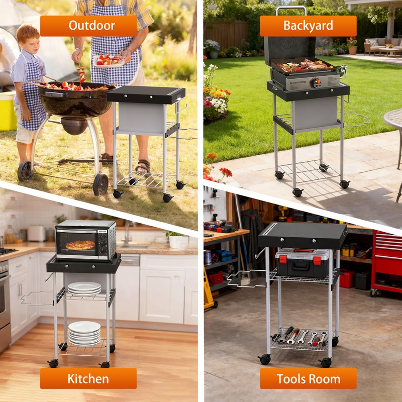 Grill Table Cart for Weber 22 inch Kettle 18in Charcoal