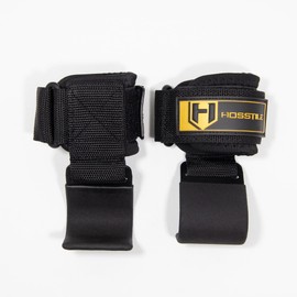 HOSSTILE Padded Lifting Hook (Pair) – Durable Steel Hook, Non-Slip Coating, 7mm Neoprene Wrist Pad, Adjustable 17.5" Strap, Grip Support for Powerlifting, Bodybuilding & Gym Workouts