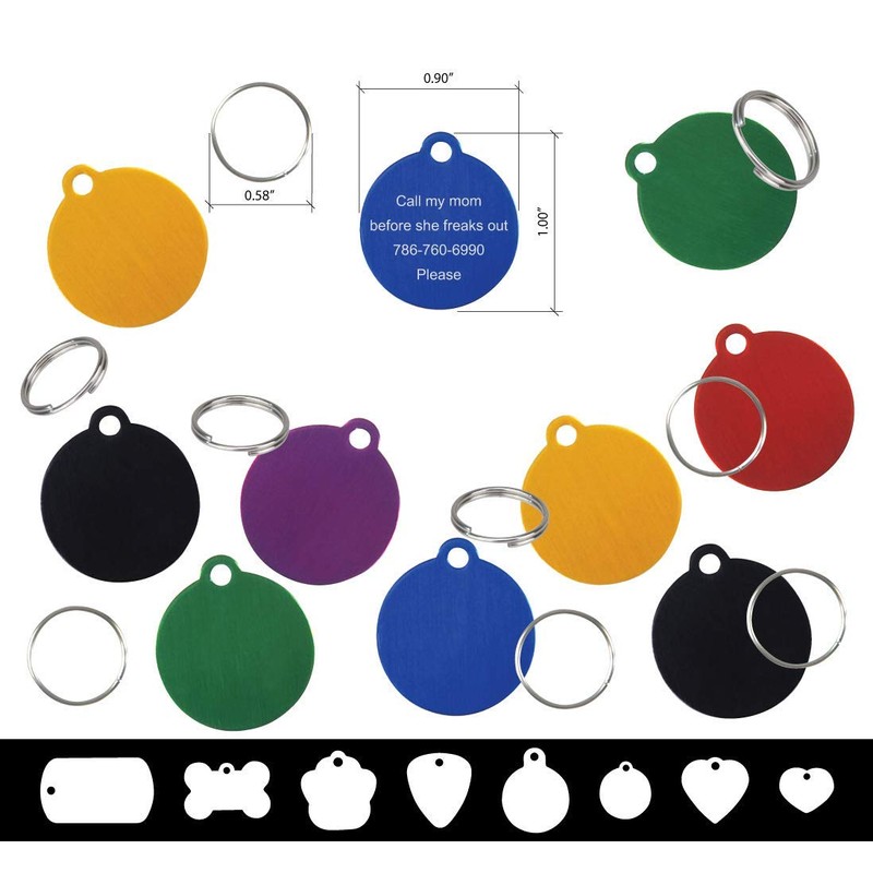 Premium Anodized Aluminum Pet ID Tag with Custom Laser Engraving