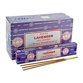 Hari Deals Satya Incense Stick Fragrances Sandal Wood Lavender Champ Musk Positive Vibes Namaste Nag Champa Reiki Rose 6 Packs (Lavender)