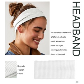 Blooms Women's Sports Headband Elastic Headband Non-Slip Headbands Hairband Yoga Fitness Running Exercise Gym (Black White Grey)