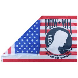 Generic Alternative Novelties USA Pow Mia You Are Not Forgotten Red White Blue 3'x5' 3 Foot x 5 Foot Rough Tex 68D Printed Nylon Flag Banner