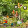 Metal Windmill Handmade Bike Frog Cat Bunny Mantis Sculpture for
