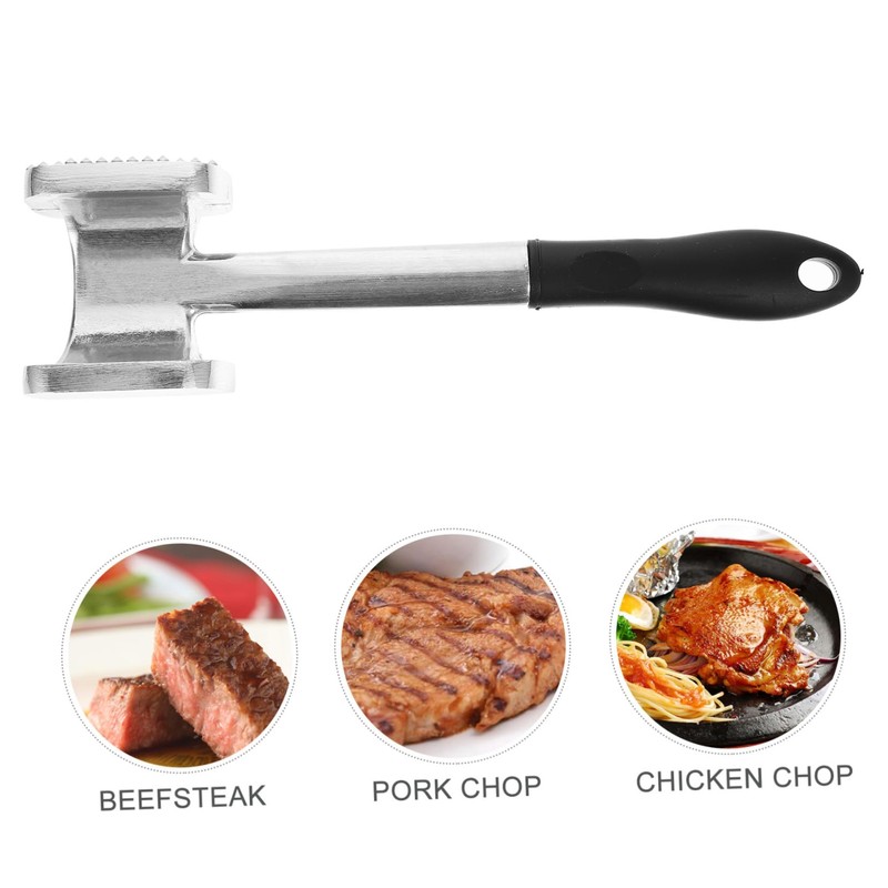 Alipis Double-Sided Meat Mallet for Kitchen Aluminum Beef Hammer Meat